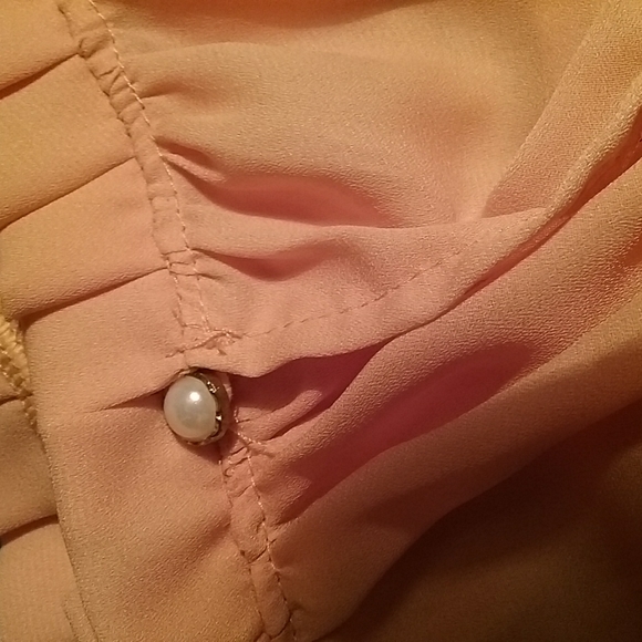 Vintage Peach Sheer flowy Dress - Picture 2 of 6